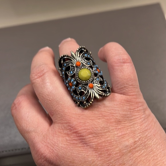 Large Beaded Statement Ring - Picture 2 of 7
